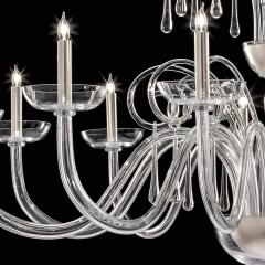 Huge Venetian Elegant Transparent Curls Murano Glass Chandelier - 4566955