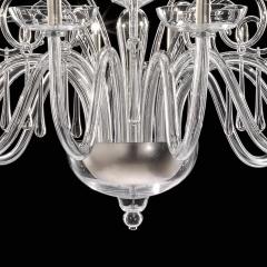 Huge Venetian Elegant Transparent Curls Murano Glass Chandelier - 4566957