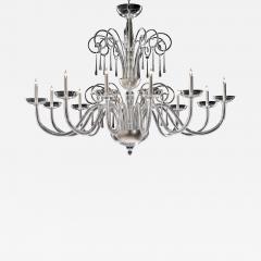 Huge Venetian Elegant Transparent Curls Murano Glass Chandelier - 4567538
