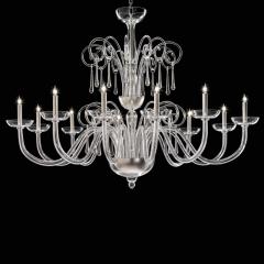 Huge Venetian Elegant Transparent Curls Murano Glass Chandelier - 4592374