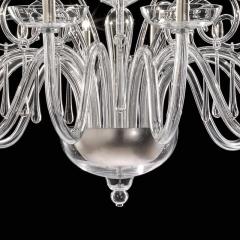 Huge Venetian Elegant Transparent Curls Murano Glass Chandelier - 4592375