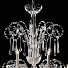 Huge Venetian Elegant Transparent Curls Murano Glass Chandelier - 4592377