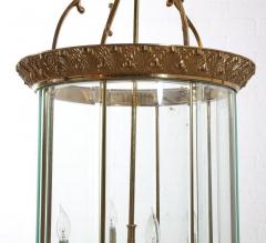 Huge Vintage Hollywood Regency Gilt Brass Glass Lantern Chandelier - 2259664