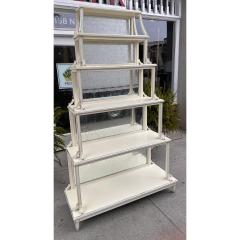 Huge White Hollywood Regency Style Mirror Back Etagere Charlotte Moss - 3843600