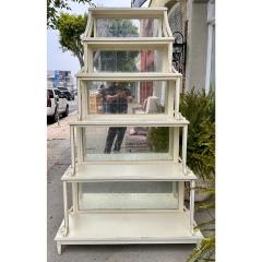 Huge White Hollywood Regency Style Mirror Back Etagere Charlotte Moss - 3843602