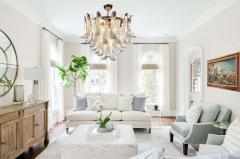 Huge White Tulip Petals Murano Chandelier or Ceiling Light - 3459390