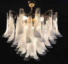 Huge White Tulip Petals Murano Chandelier or Ceiling Light - 3459394