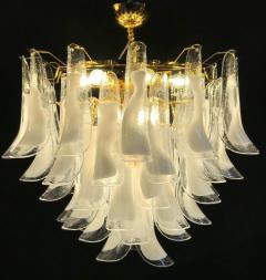Huge White Tulip Petals Murano Chandelier or Ceiling Light - 3459399