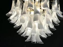 Huge White Tulip Petals Murano Chandelier or Ceiling Light - 3459404