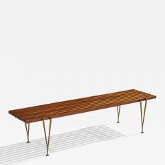 Hugh Acton Bench with Brass and Walnut USA 1955 - 4779587