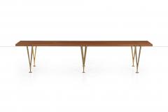 Hugh Acton Hugh Acton Slat Bench Oiled Walnut and Brass 1960 Hand Signed by Acton - 3858052