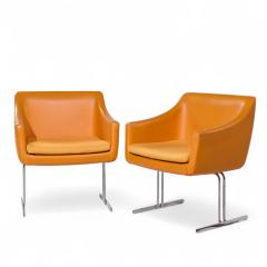 Hugh Acton Hugh Acton for Vecta Mid Century Chrome Lounge Chairs Pair - 4226235