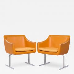 Hugh Acton Hugh Acton for Vecta Mid Century Chrome Lounge Chairs Pair - 4226914