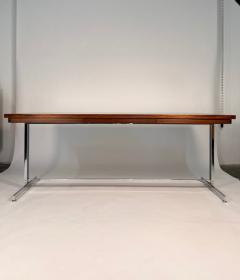 Hugh Acton Rare Hugh Acton Rosewood Chrome Executive Desk - 4375293