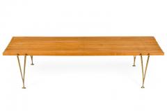 Hugh Acton Walnut Slat Bench with Cast Brass Legs by Hugh Acton USA 1950s - 876782