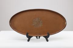 Hugh Wallis Hugh Wallis An Arts Crafts Oval Copper Tray with Rope Twist Edge - 4188199