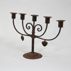 Hugo Berger Goberg Germany Hugo Berger Arts Crafts Five Branch Handmade Iron Candelabra - 4188203