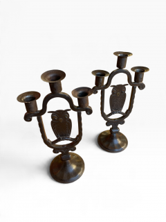 Hugo Berger Pair of Art and Craft candle holders by Goberg - 4817364