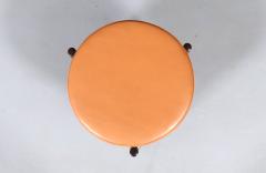 Hugo Frandsen Danish Modern Rosewood Cognac Leather Stools by Hugo Frandsen - 4589920