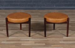 Hugo Frandsen Hugo Frandsen Rosewood Cognac Leather Stools - 4094811