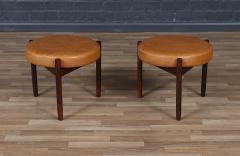 Hugo Frandsen Hugo Frandsen Rosewood Cognac Leather Stools - 4094813