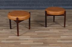 Hugo Frandsen Hugo Frandsen Rosewood Cognac Leather Stools - 4094814