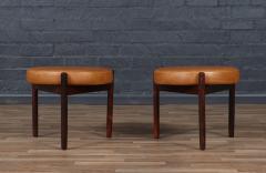 Hugo Frandsen Hugo Frandsen Rosewood Cognac Leather Stools - 4094816