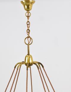 Hugo Gorge Hugo Gorge Large 48 Viennese Modernism Curved Brass Wave Chandelier 1940s - 4541584