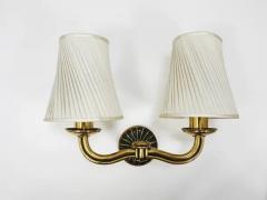Hugo Gorge Hugo Gorge Pair Viennese Modernism Brass Sconces Wall Lights Austria 1940s - 4067301