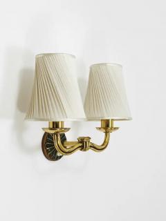 Hugo Gorge Hugo Gorge Pair Viennese Modernism Brass Sconces Wall Lights Austria 1940s - 4067307