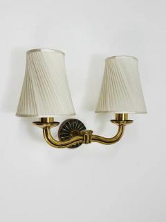 Hugo Gorge Hugo Gorge Pair Viennese Modernism Brass Sconces Wall Lights Austria 1940s - 4067310
