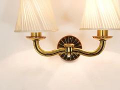 Hugo Gorge Hugo Gorge Pair Viennese Modernism Brass Sconces Wall Lights Austria 1940s - 4067464