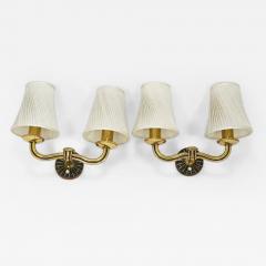 Hugo Gorge Hugo Gorge Pair Viennese Modernism Brass Sconces Wall Lights Austria 1940s - 4069632