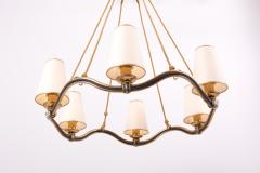 Hugo Gorge Large Art Deco Brass Wave Ring Chandelier by Hugo Gorge Austria 1930s - 1516887