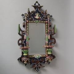 Hugo Lonitz Majolica Mirror with Candleholders - 1744886