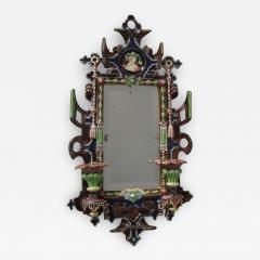 Hugo Lonitz Majolica Mirror with Candleholders - 1745872