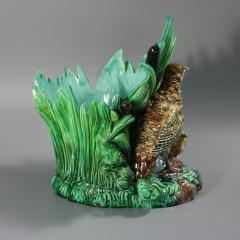 Hugo Lonitz Majolica Partridge With Chicks Planter - 4409686