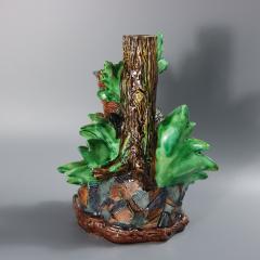 Hugo Lonitz Majolica Partridge and Chicks Candelabra Base - 4638631