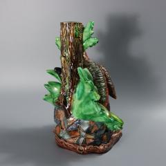 Hugo Lonitz Majolica Partridge and Chicks Candelabra Base - 4638632
