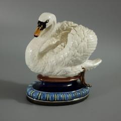 Hugo Lonitz Majolica Swan Figure - 2617602