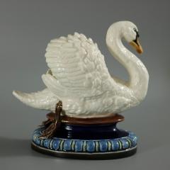 Hugo Lonitz Majolica Swan Figure - 2617608