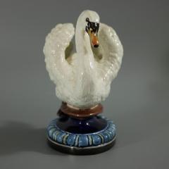 Hugo Lonitz Majolica Swan Figure - 2617609