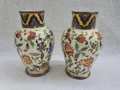 Hugo Lonitz Majolica palissy pair of jars Hugo lonitz  - 4548971