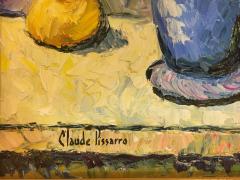 Hugues Claude Pissarro Oil on Canvas Painting Le Bouquet Au Vase Bleu - 2952686