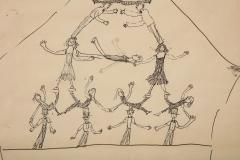 Humorous Pen Ink Sketch of Acrobats - 1658833