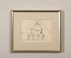 Humorous Pen Ink Sketch of Acrobats - 1658837