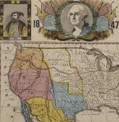 Humphrey Phelps 1847 Ornamental Map of the United States Mexico by H Phelps Hand Colored - 3478640