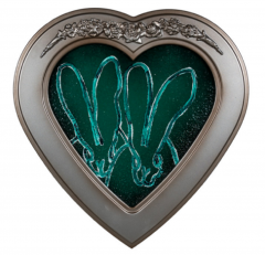 Hunt Slonem 2 in Green Diamond Heart - 4496648