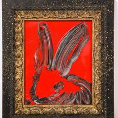 Hunt Slonem CRK 01450 Red Grisaille Bunny Painting  - 2220231