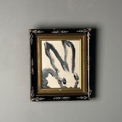 Hunt Slonem Hunt Slonem Black and White Bunny Oil Painting Framed 2009 - 3608017